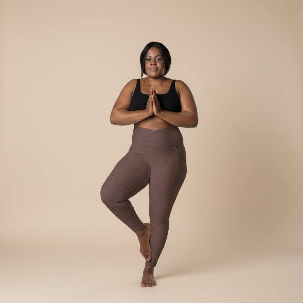 Espresso Tini Crossover Leggings in Brown