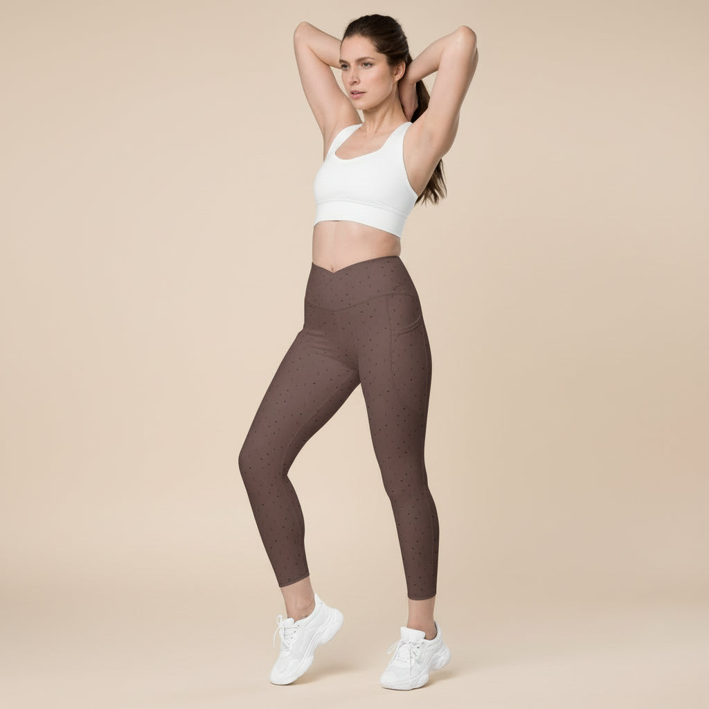 Espresso Tini Crossover Leggings in Brown